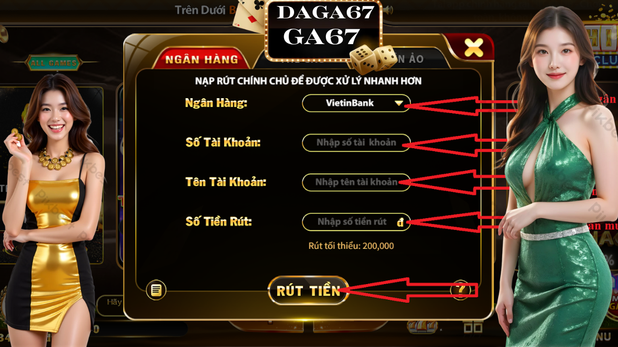 rút tiền Daga67 GA67