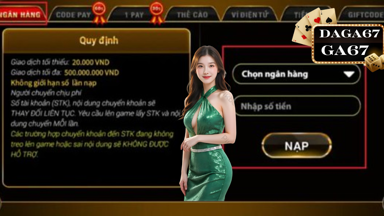 Quy trình rút tiền Daga67 GA67 chi tiết cho newbie